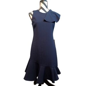 NWT Eliza J Navy Blue A-Line Sleeveless Formal Evening Knee Length Dress